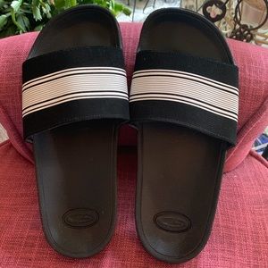 Black and White Slide Sandals by CG Size 8